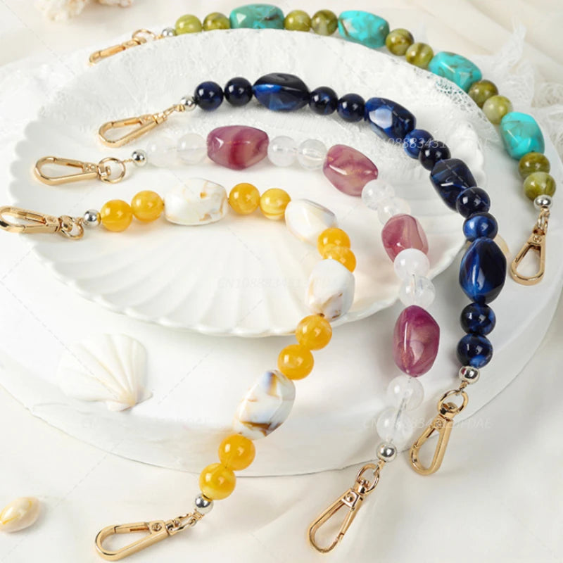 New DIY Woman Bag Accessory Acrylic Resin Beads Parts Handcrafted Wristband Women Replacement Bag Handle Chain