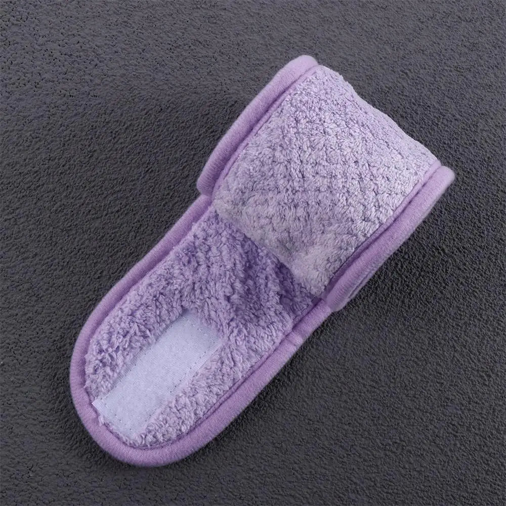 Women Hair accessories Facial Shower Bath Adjustable Turban Coral Fleece Headband Face Wash Hairband Wrap Tiara