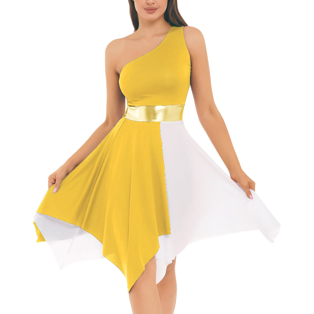 Women Ladies Lyrical Praise Dance Dress Performance Costume Modern Contemporary Celebration of Spirit Dancewear Split Long Dress