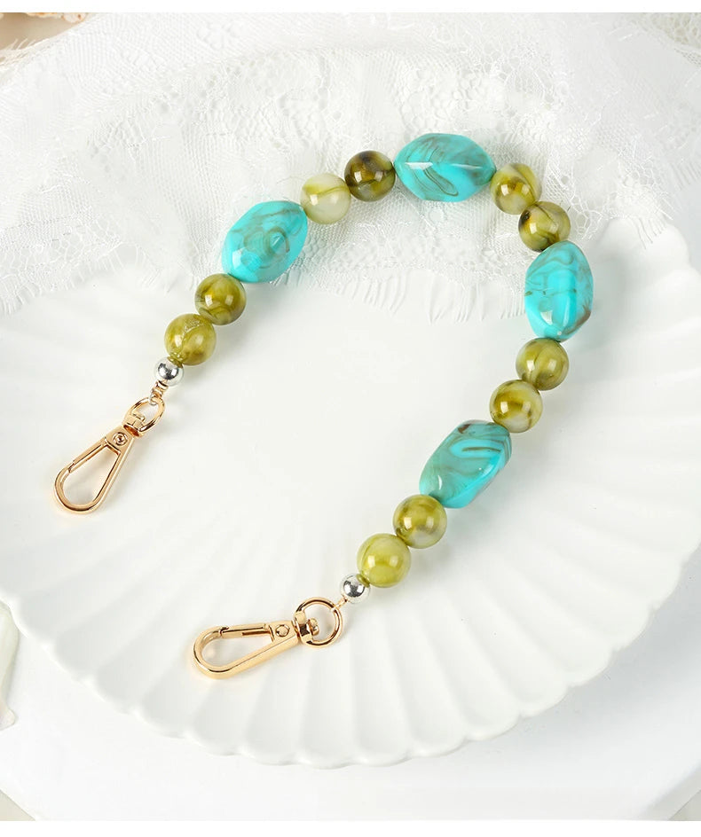 New DIY Woman Bag Accessory Acrylic Resin Beads Parts Handcrafted Wristband Women Replacement Bag Handle Chain