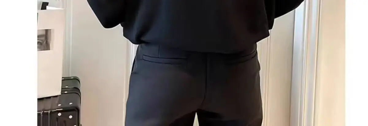 Spliced   sweatshirt Men's Spring Autumn New Round Neck Long-sleeved Bottoming Shirt T-shirt Trendy Casual Top Hoodies