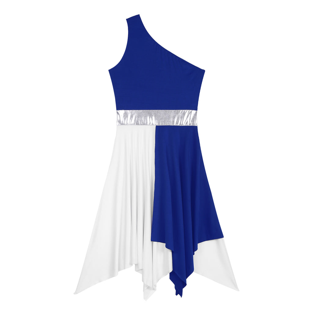 Women Ladies Lyrical Praise Dance Dress Performance Costume Modern Contemporary Celebration of Spirit Dancewear Split Long Dress