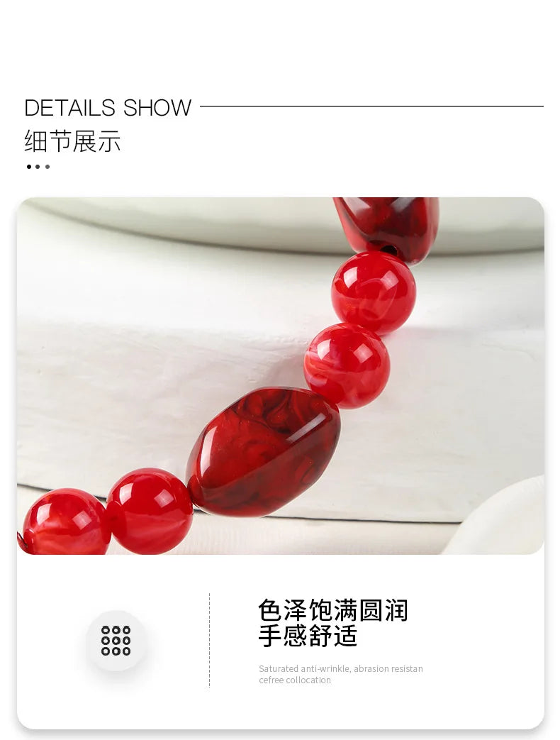 New DIY Woman Bag Accessory Acrylic Resin Beads Parts Handcrafted Wristband Women Replacement Bag Handle Chain
