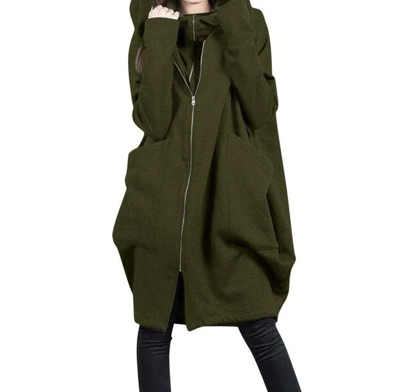 Hoodies Baggy Hooded Sweatshirt for Women Full Zip Up Woman Tops With Zipper New In Loose Harajuku Fashion Outerwears M E Basic