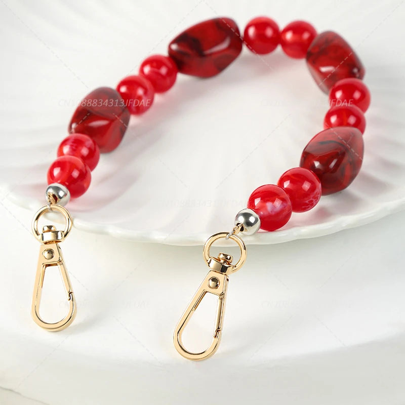 New DIY Woman Bag Accessory Acrylic Resin Beads Parts Handcrafted Wristband Women Replacement Bag Handle Chain