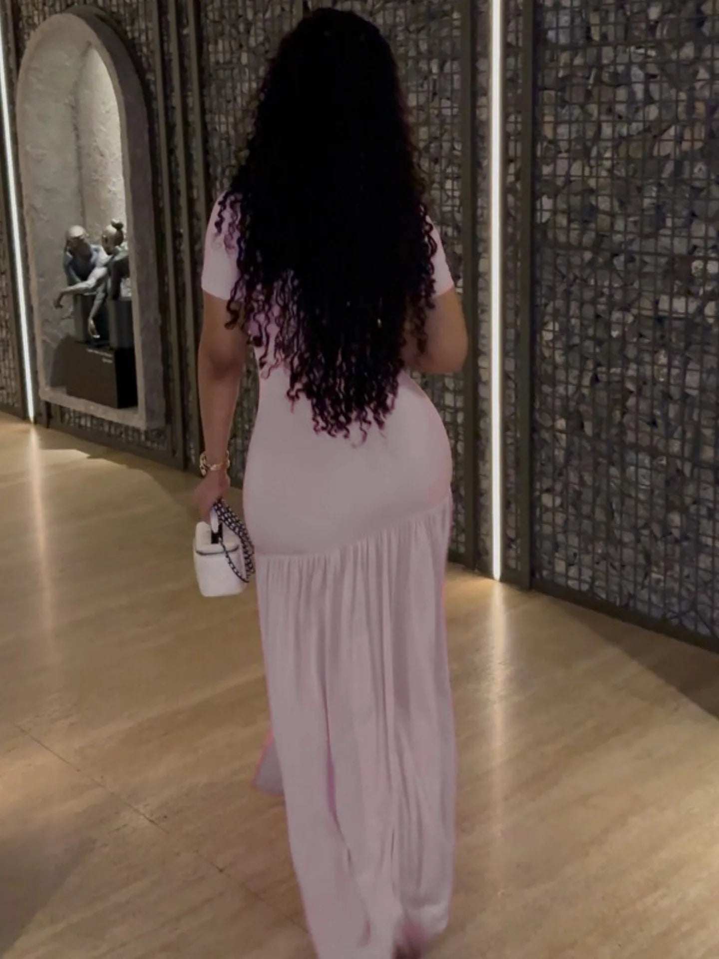 Woman Clothing Elegant Party Dresses 2026 Women's Dress Fashionable Round Neck Slim Slit Splicing Dress Summer Long Dresses Robe