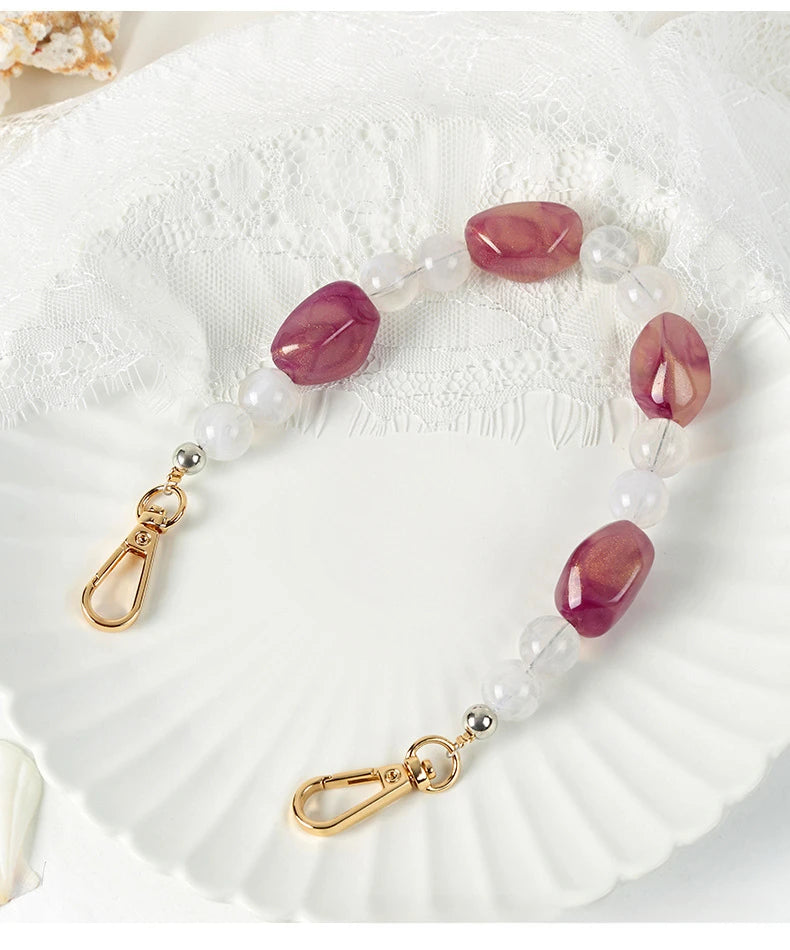 New DIY Woman Bag Accessory Acrylic Resin Beads Parts Handcrafted Wristband Women Replacement Bag Handle Chain