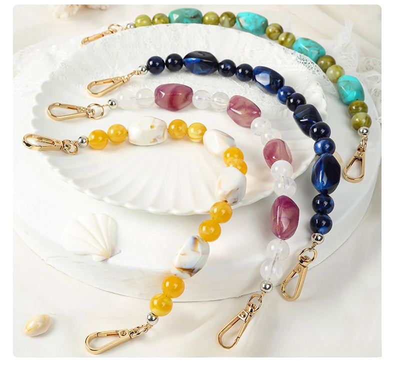 New DIY Woman Bag Accessory Acrylic Resin Beads Parts Handcrafted Wristband Women Replacement Bag Handle Chain