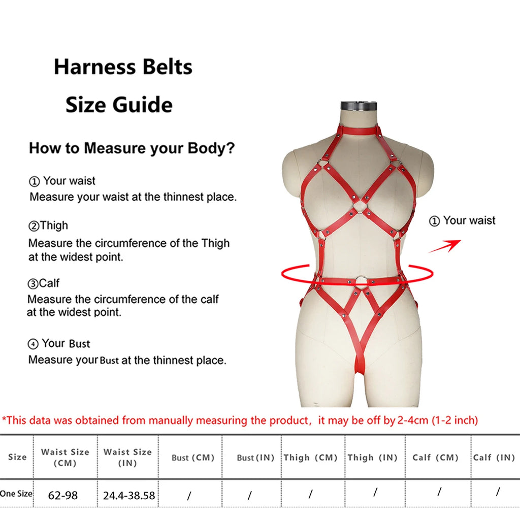 Women Sexy  Full Body Harness Belt Waist Corset Belt Bondage   Woman Wear Gothic Fetish Clothing Exotic Accessories