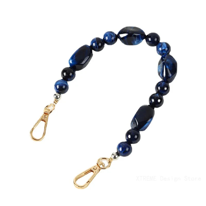 New Woman Bag Accessory Black Beige Red Acrylic Resin Beads Parts Handcrafted Wristband Women Replacement Bag Handle Chain