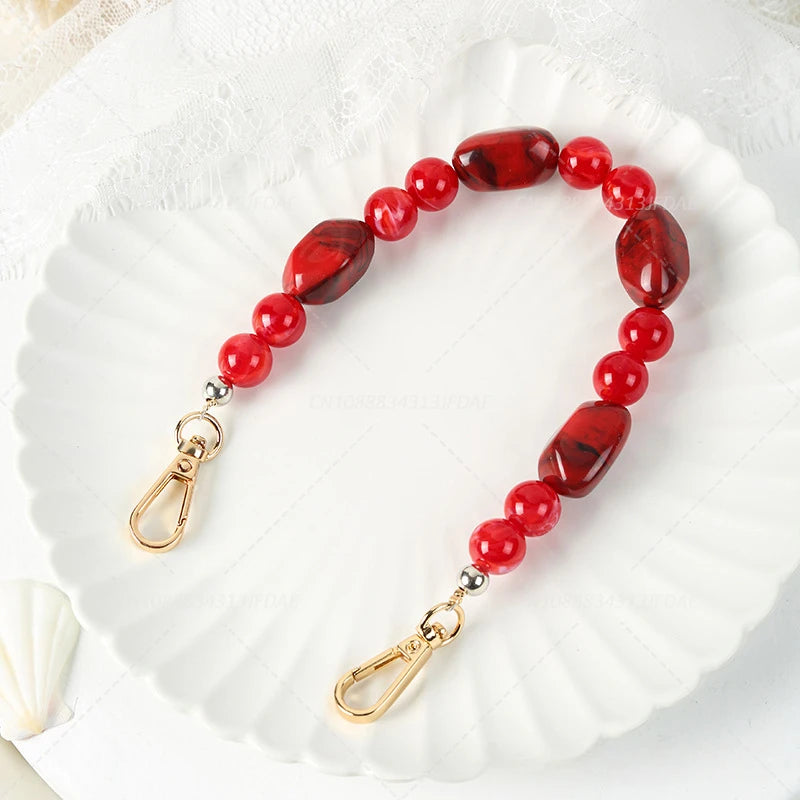 New DIY Woman Bag Accessory Acrylic Resin Beads Parts Handcrafted Wristband Women Replacement Bag Handle Chain