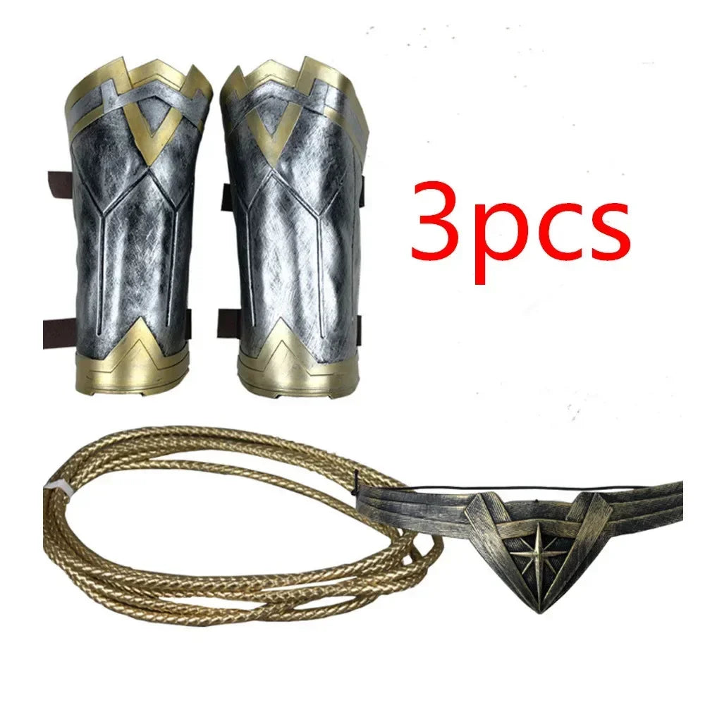 2025 Princess Diana Cosplay Armband Gauntlet Tiara Wrist Lasso of Truth Accessory Props Super Woman Halloween Costume Headdress