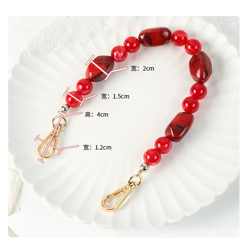 New DIY Woman Bag Accessory Acrylic Resin Beads Parts Handcrafted Wristband Women Replacement Bag Handle Chain
