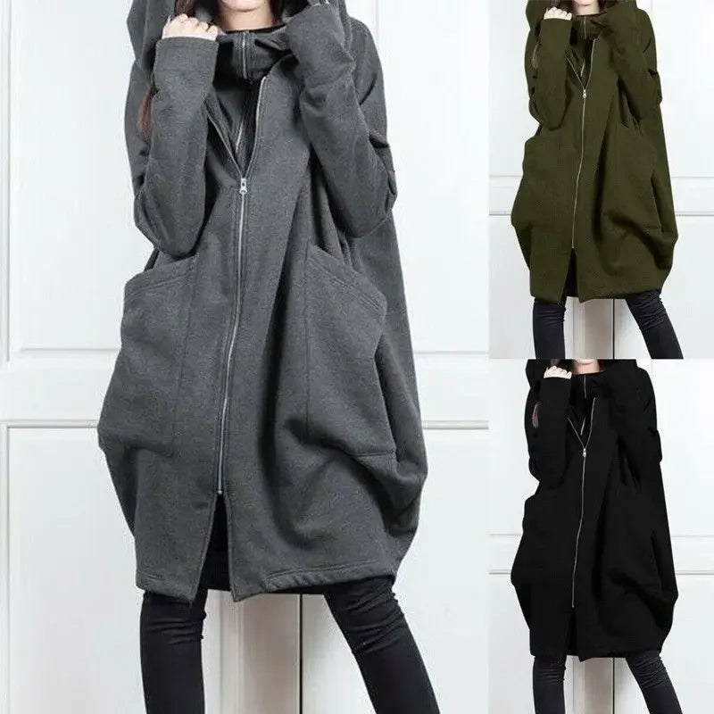 Hoodies Baggy Hooded Sweatshirt for Women Full Zip Up Woman Tops With Zipper New In Loose Harajuku Fashion Outerwears M E Basic