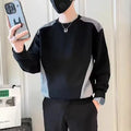 Spliced   sweatshirt Men's Spring Autumn New Round Neck Long-sleeved Bottoming Shirt T-shirt Trendy Casual Top Hoodies