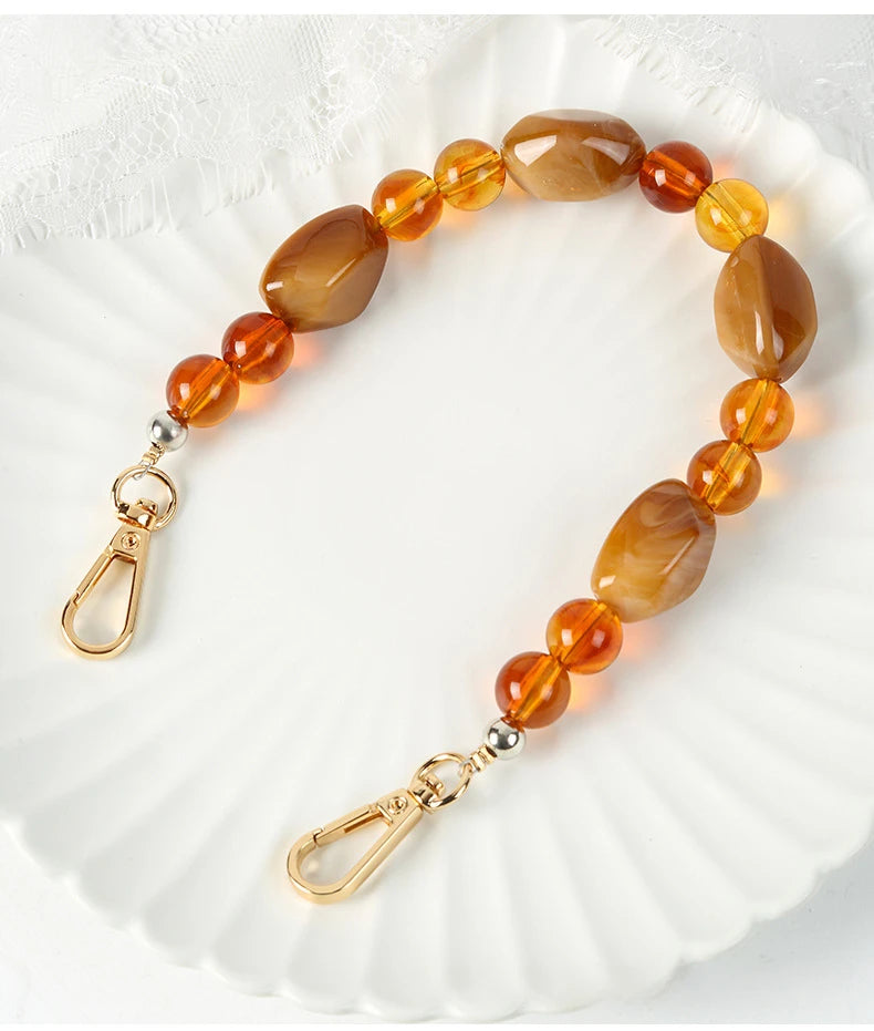 New DIY Woman Bag Accessory Acrylic Resin Beads Parts Handcrafted Wristband Women Replacement Bag Handle Chain