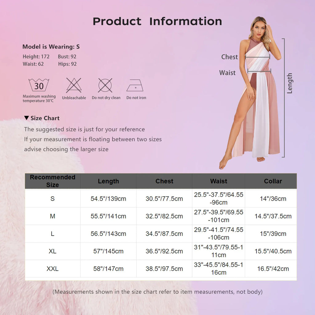 Women Ladies Lyrical Praise Dance Dress Performance Costume Modern Contemporary Celebration of Spirit Dancewear Split Long Dress